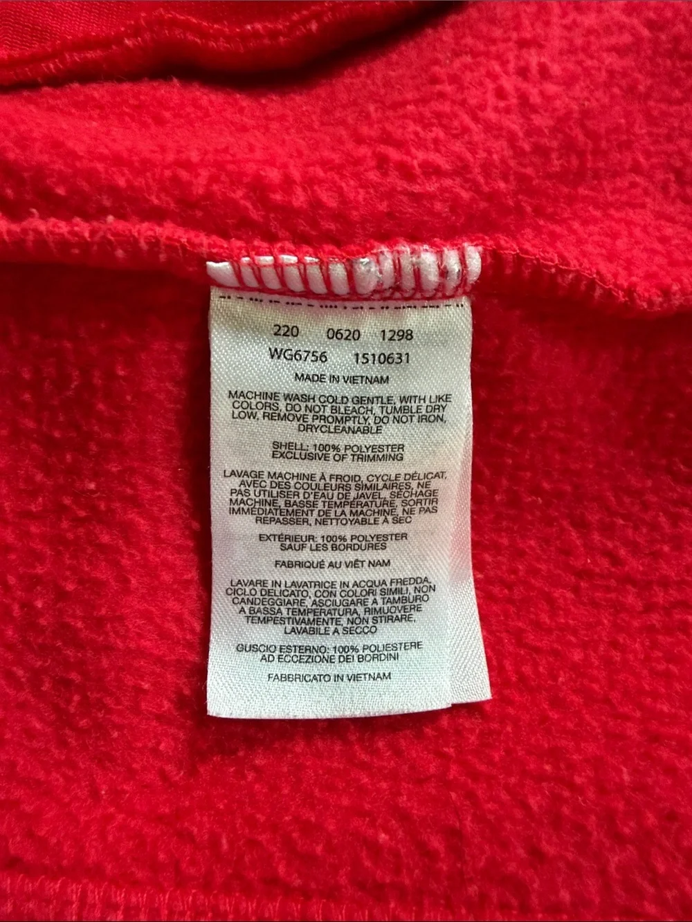 Columbia Bright Red Full Zip Fleece Jacket